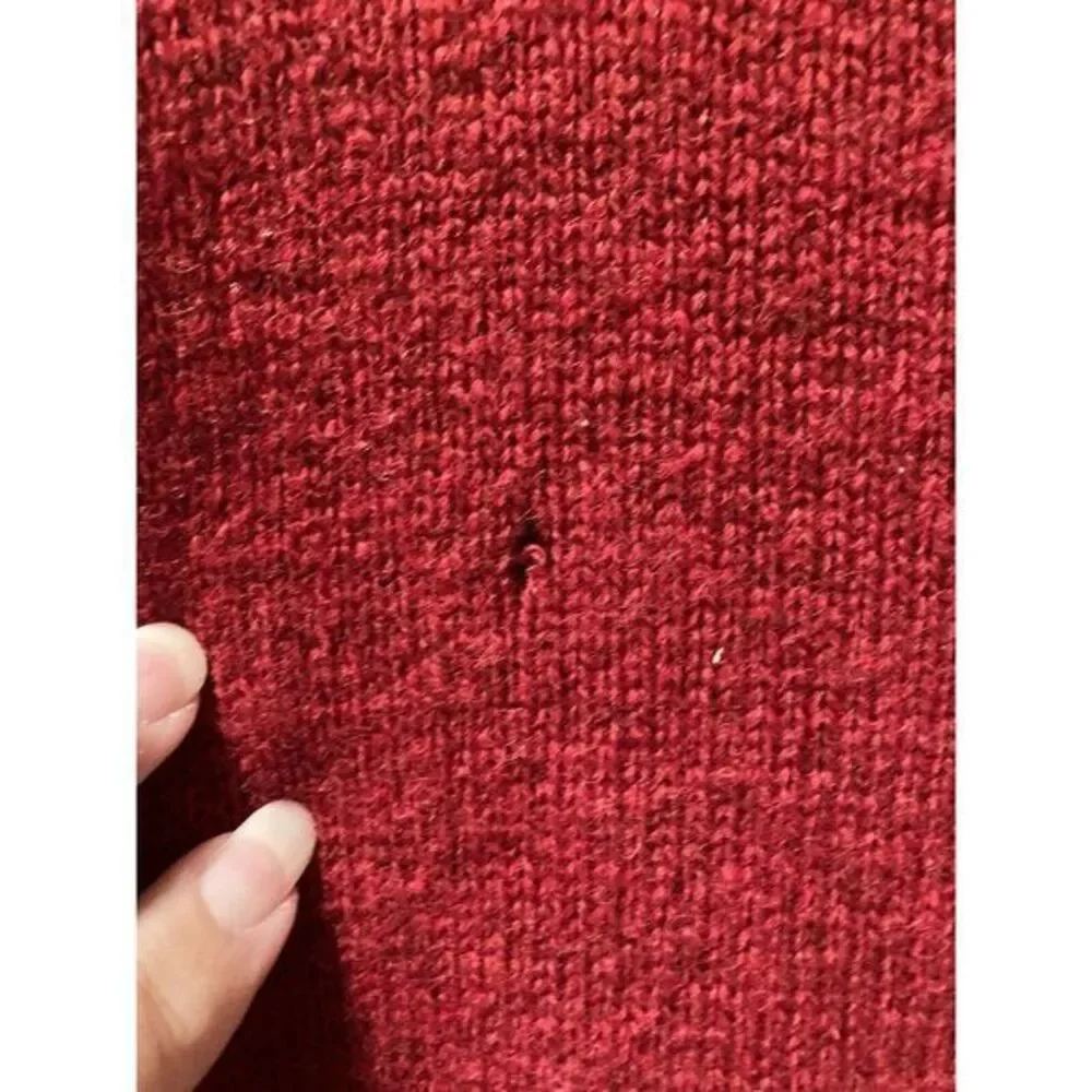 Vintage Lands End Sweater Y2K Red 100% Wool Crewneck Size‎ XL 90s USA Grunge - Picture 9 of 9